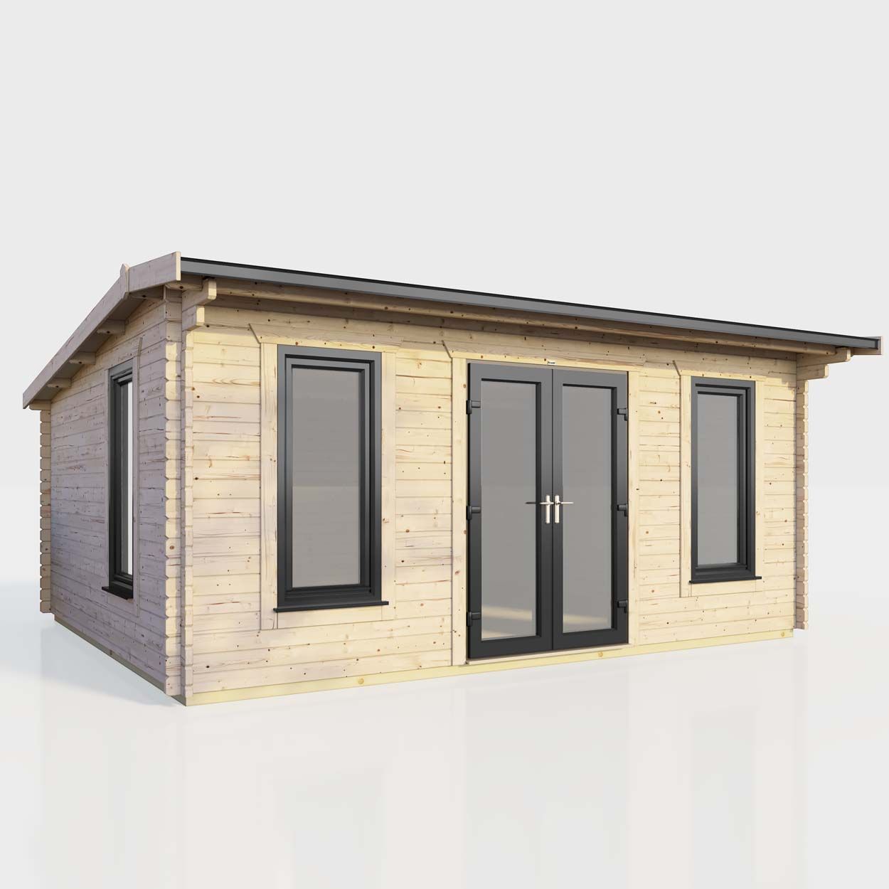Powersheds Apex Log Cabin 18ft x 12ft DoorsCentral