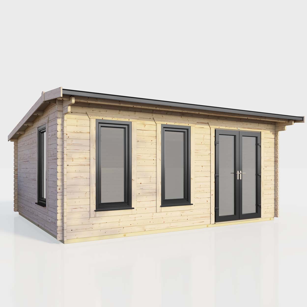 Powersheds Apex Log Cabin 18ft x 12ft DoorsToRight
