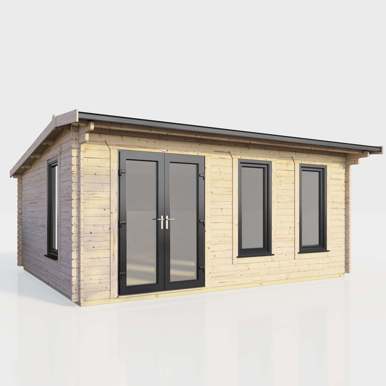 Powersheds Apex Log Cabin 18ft x 12ft DoorsToLeft