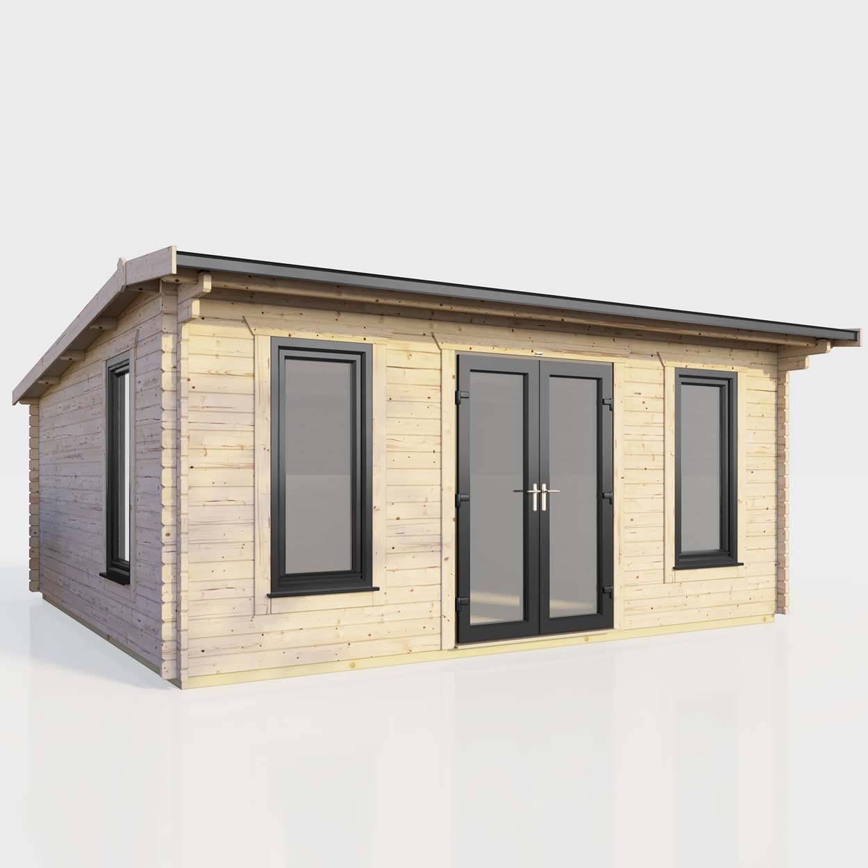 Powersheds Apex Log Cabin 18ft x 14ft DoorsCentral