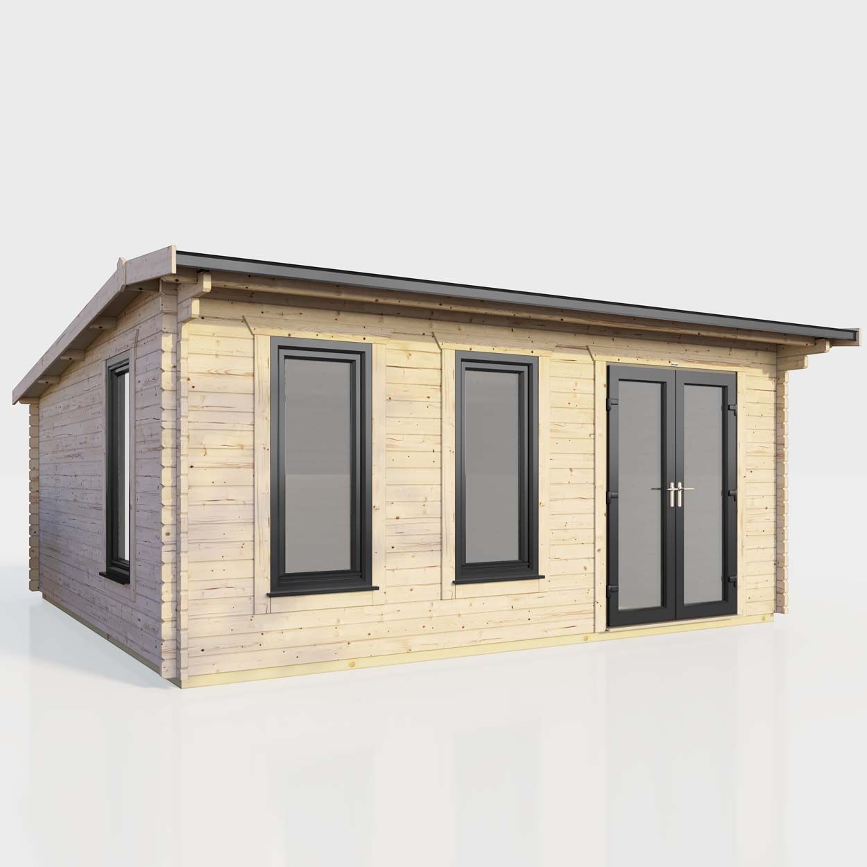Powersheds Apex Log Cabin 18ft x 14ft DoorsToRight
