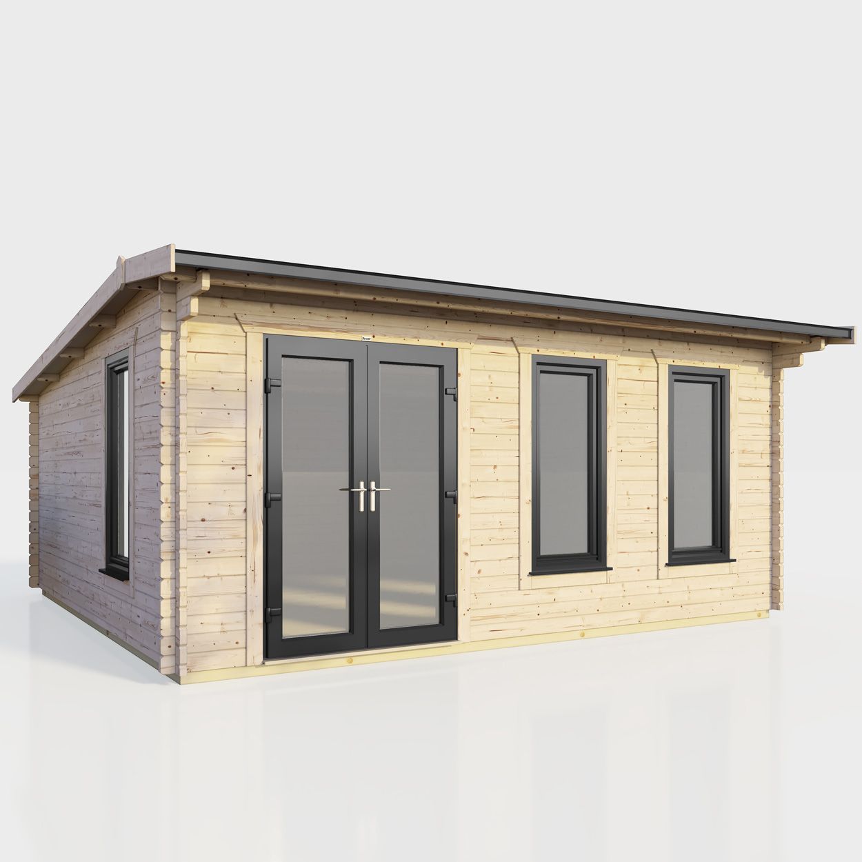 Powersheds Apex Log Cabin 18ft x 14ft DoorsToLeft