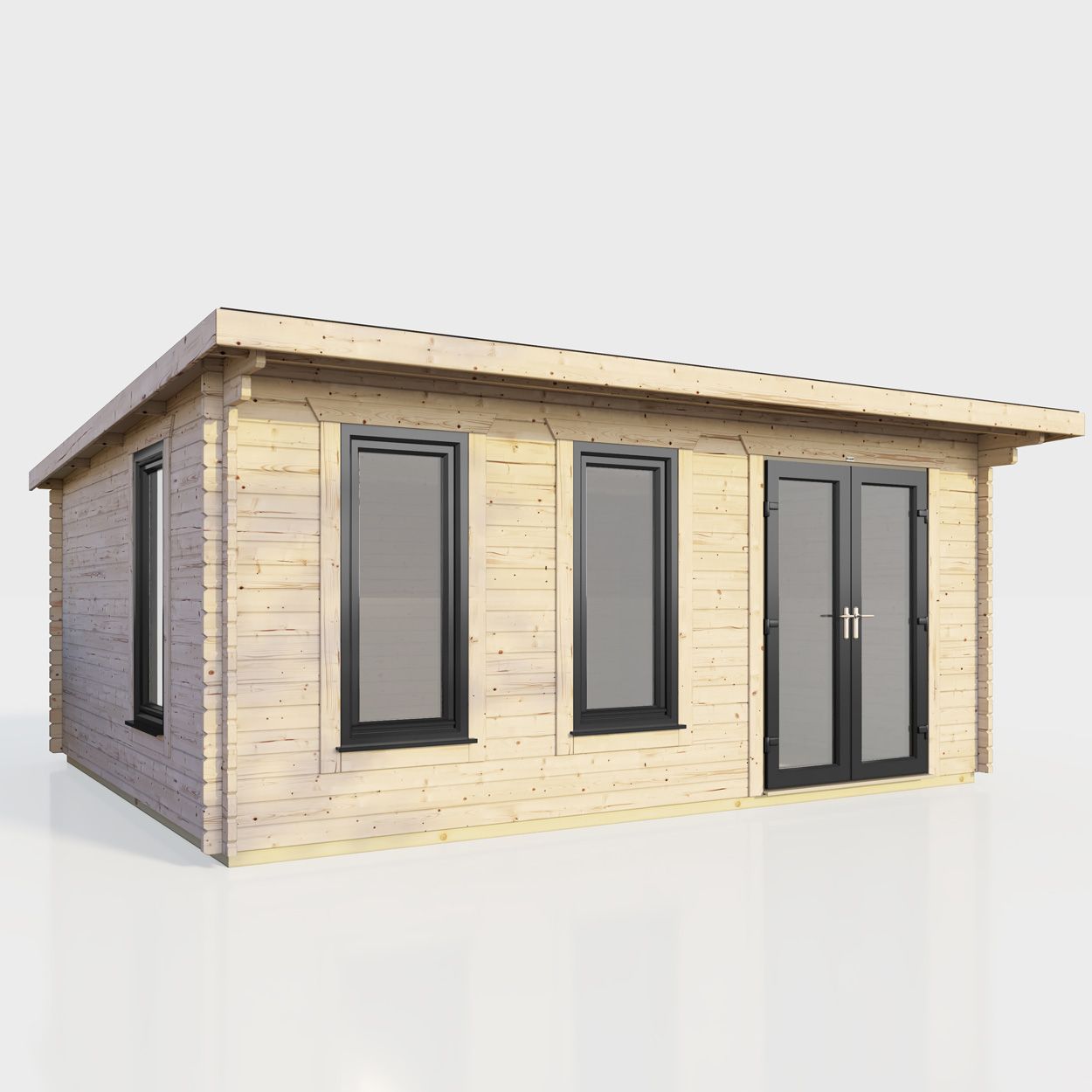 Powersheds Pent Log Cabin 18ft x 12ft DoorsToRight