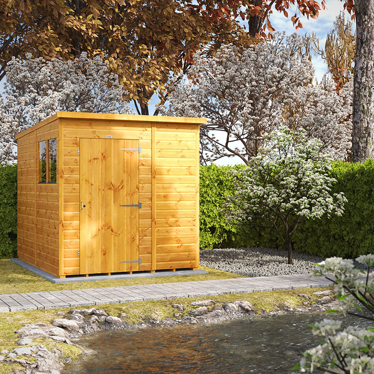 Powersheds Pent Garden Shed - 6ft x 8ft