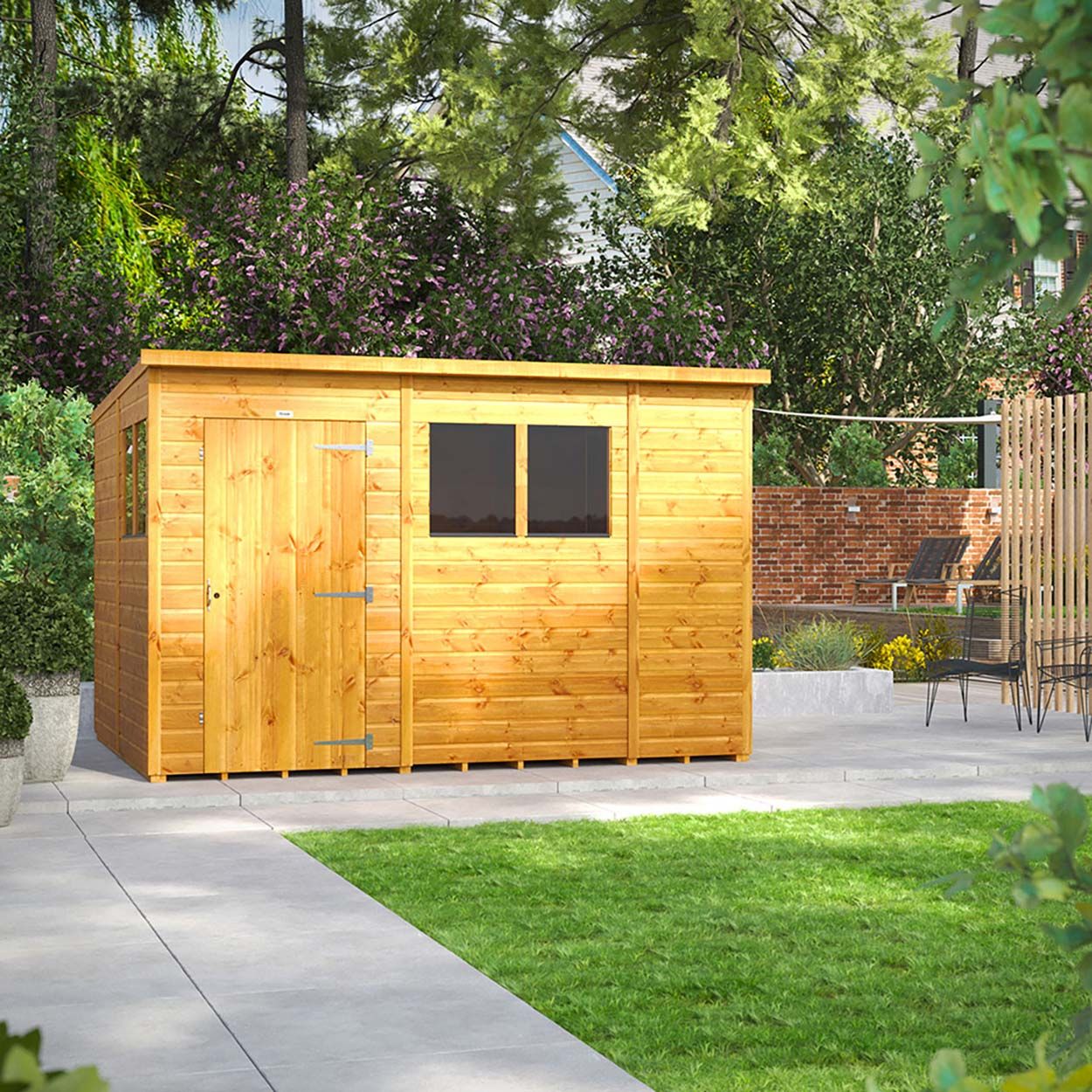 Powersheds Pent Garden Shed - 10ft x 8ft