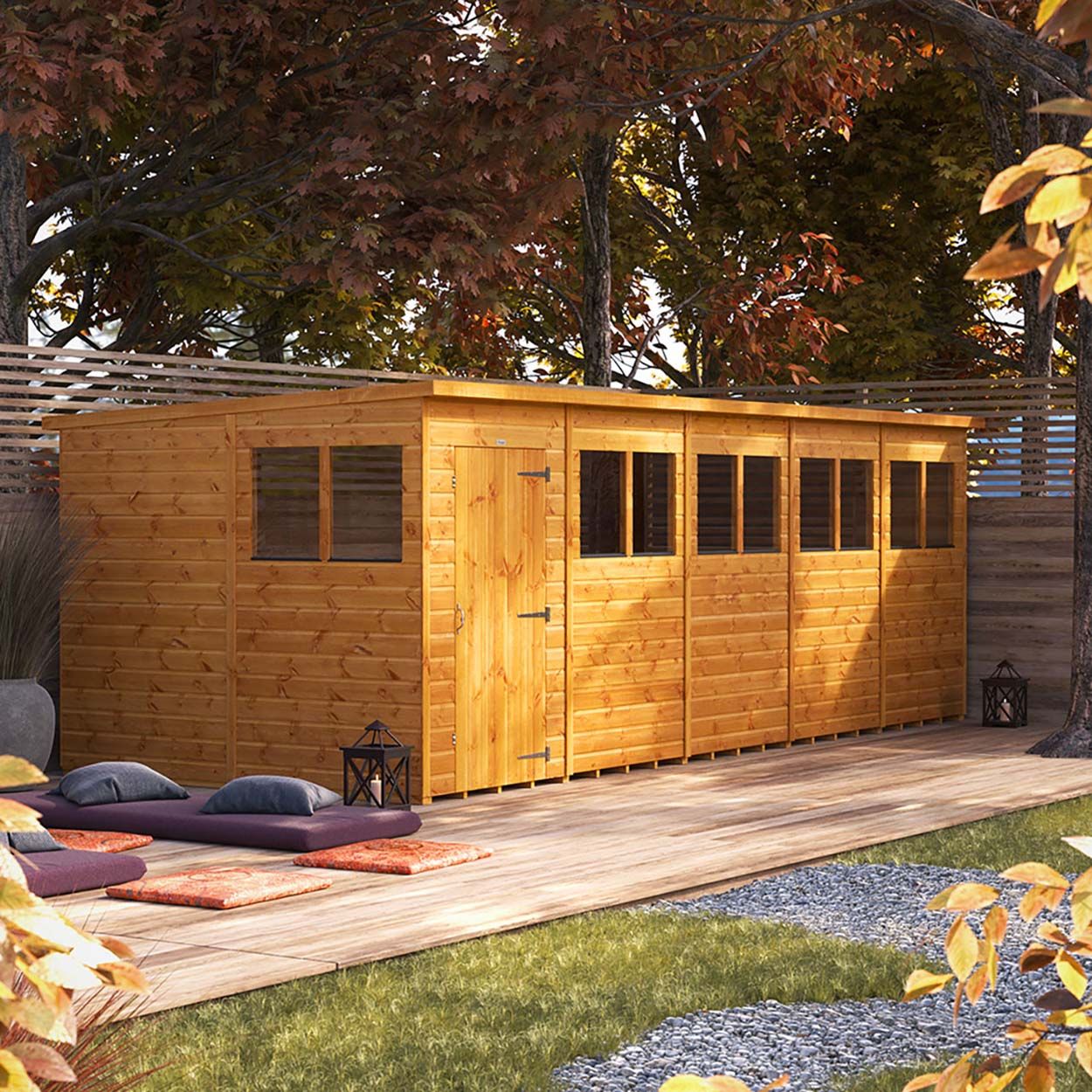 Powersheds Pent Garden Shed - 20ft x 8ft