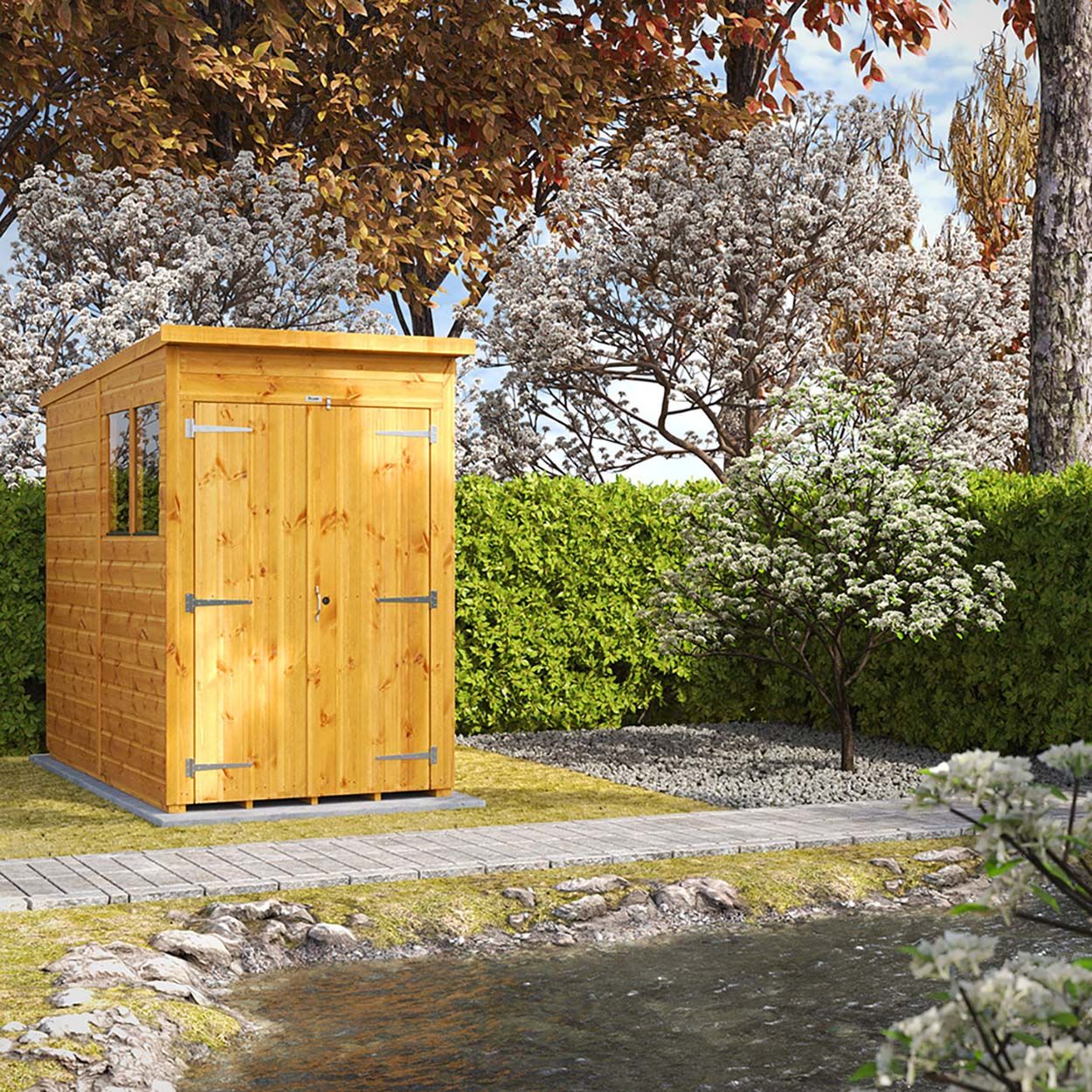 Powersheds Pent Garden Shed - 4ft x 8ft - DD