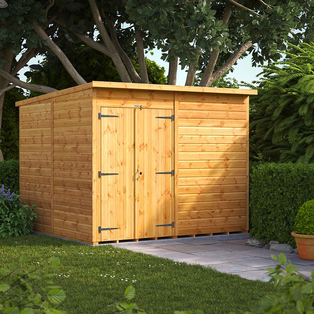 Powersheds Pent Garden Shed 8ft x 8ft WindowlessDD
