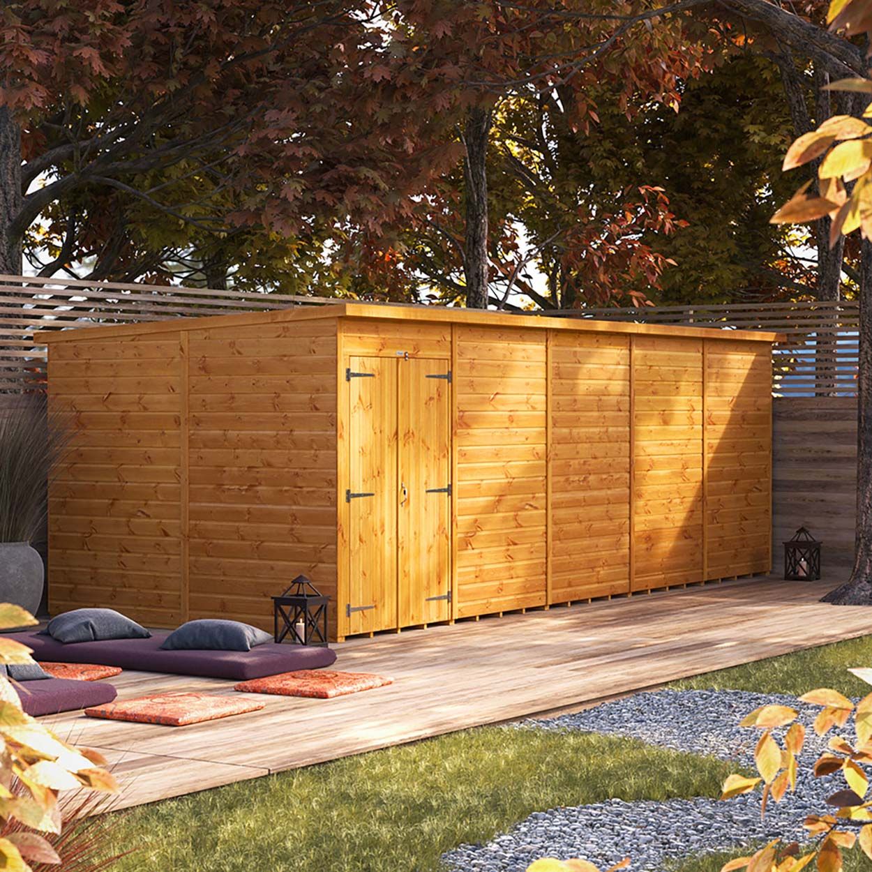 Powersheds Pent Garden Shed 20ft x 8ft WindowlesDD
