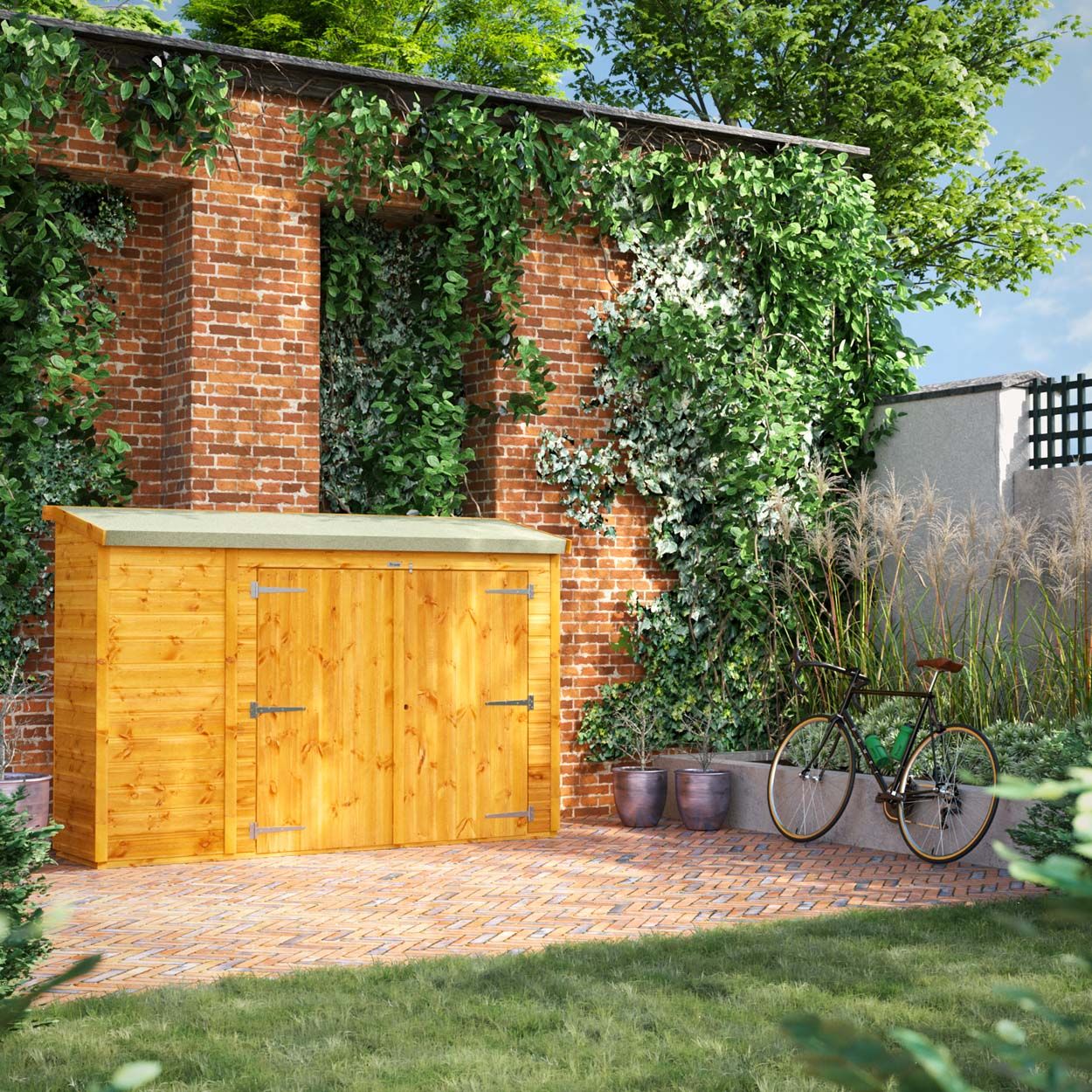 Powersheds Pent Bike Shed 8ft x 2ft