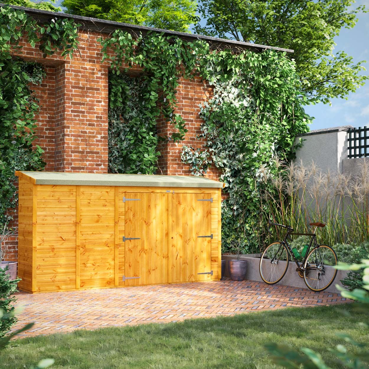 Powersheds Pent Bike Shed 10ft x 2ft
