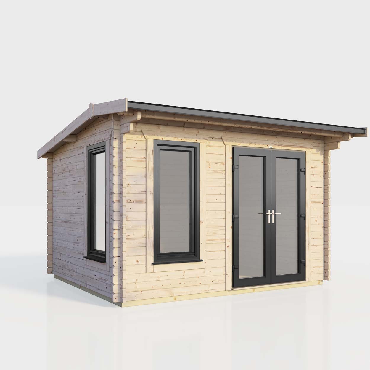 Powersheds Apex Log Cabin 12ft x8ft DoorsToRight
