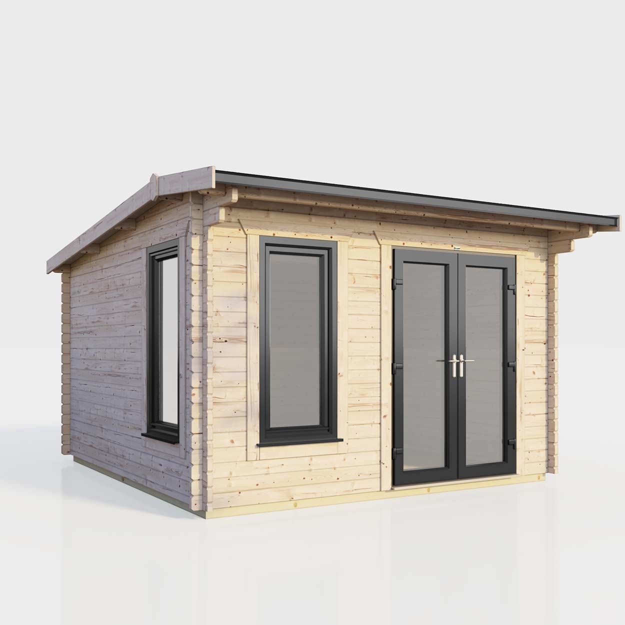 Powersheds Apex Log Cabin 12ft x 10ftDoors toRight