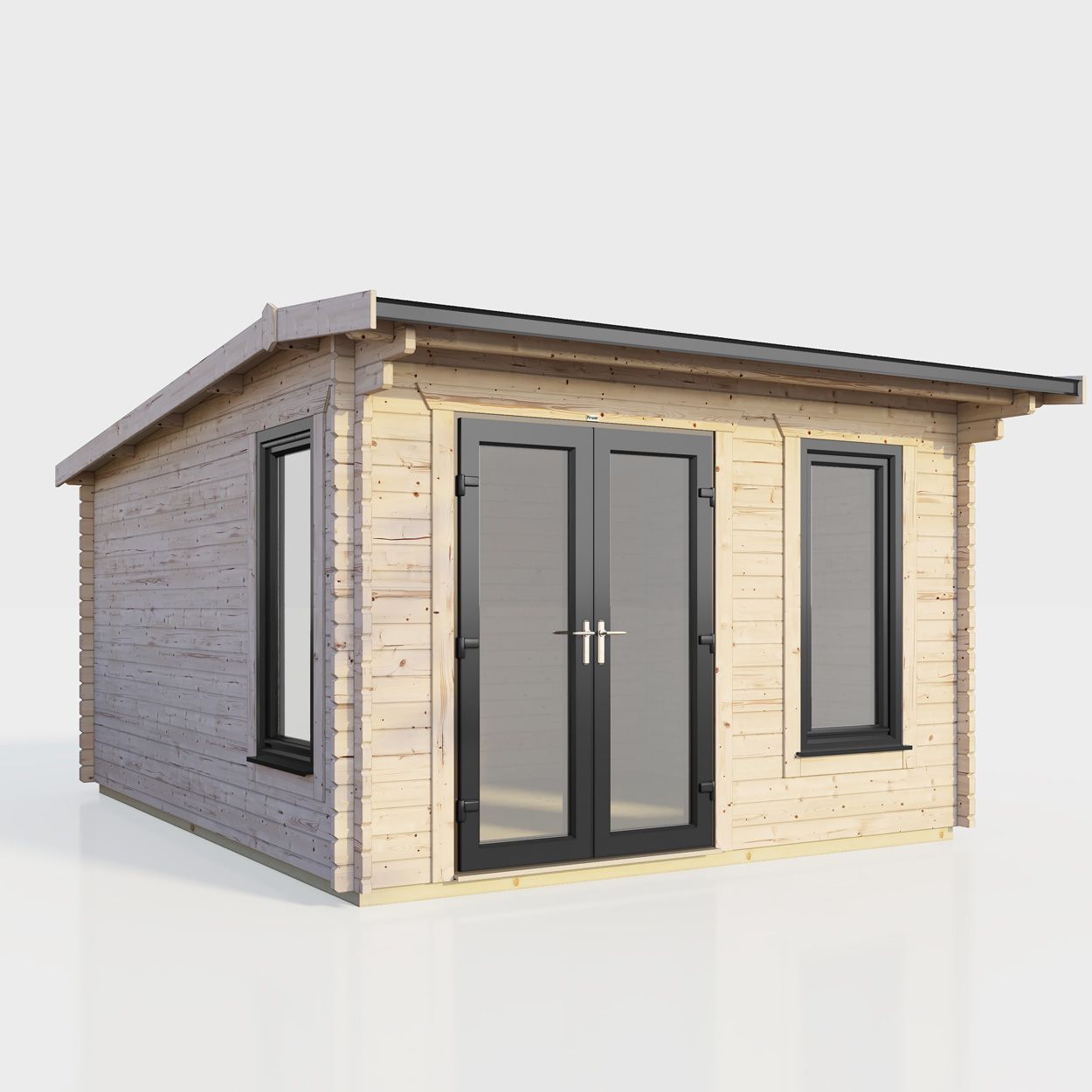 Powersheds Apex Log Cabin 12ft x 12ft DoorsToLeft