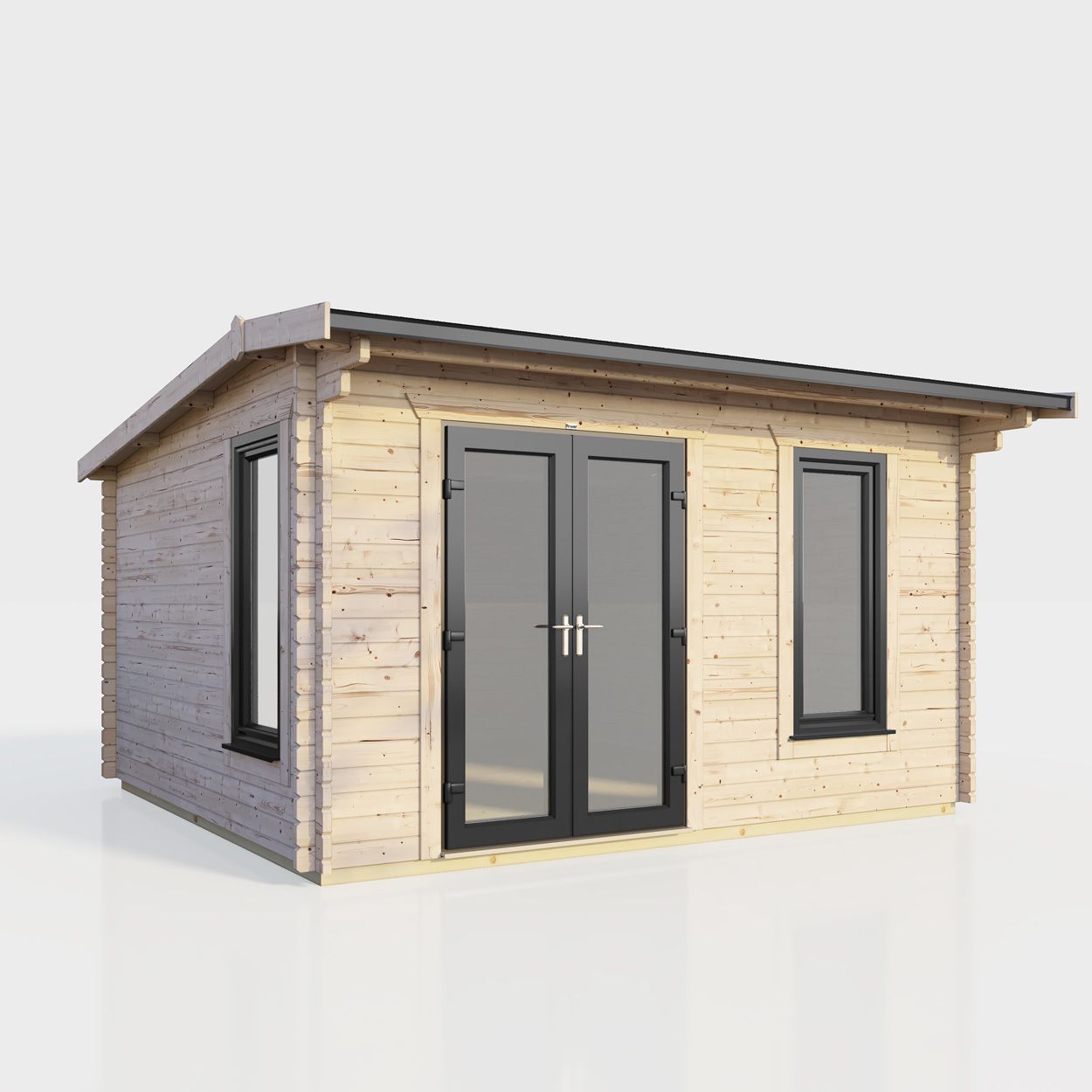 Powersheds Apex Log Cabin 14ft x 10ft DoorsToLeft