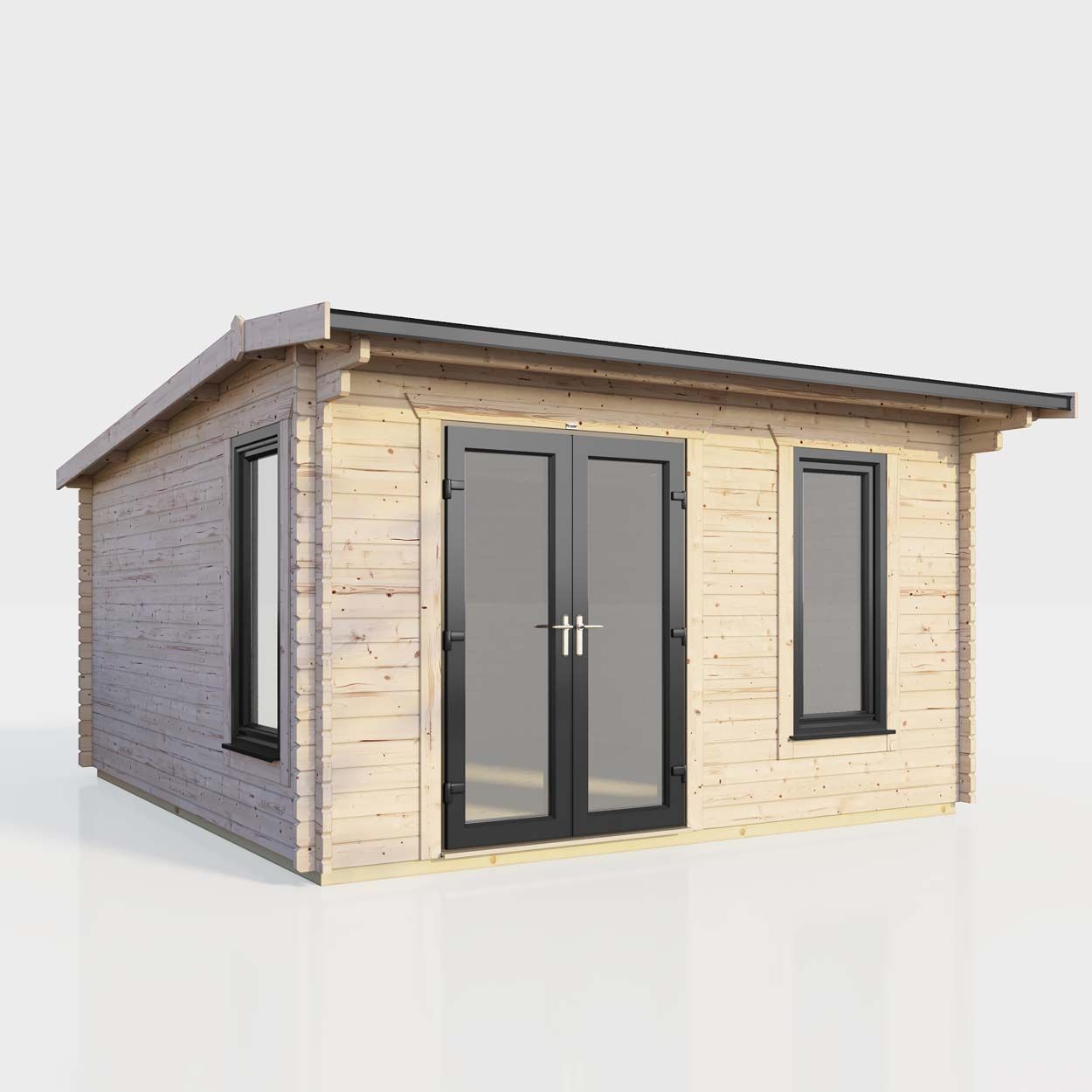 Powersheds Apex Log Cabin 14ft x 12ft DoorsToLeft