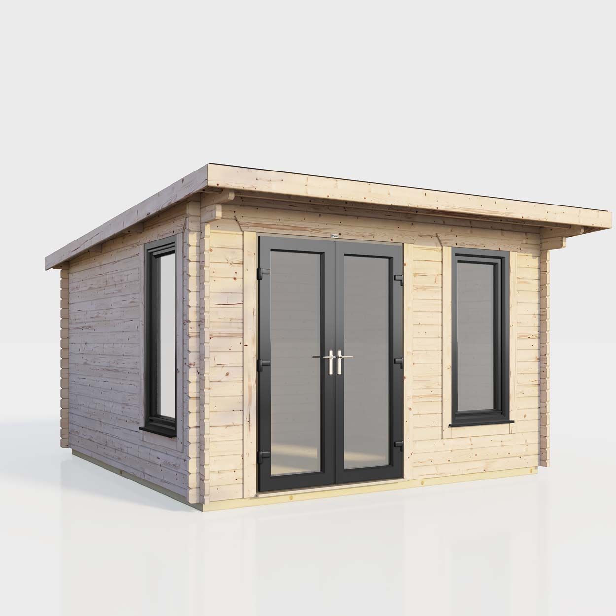 Powersheds Pent Log Cabin 12ft x 10ft DoorsToLeft