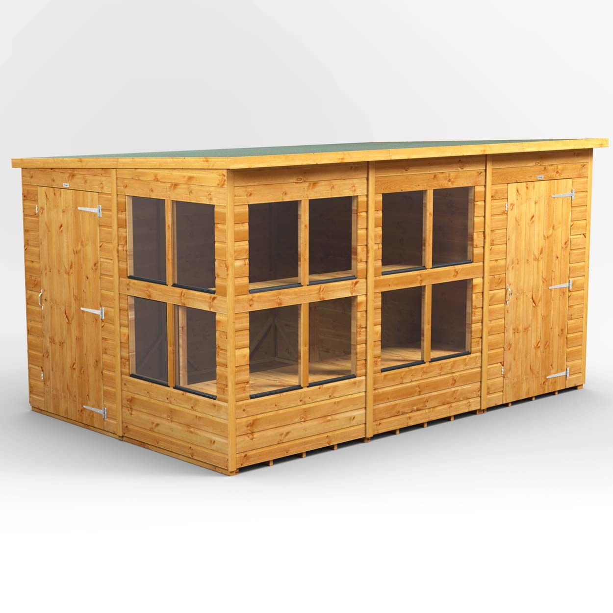 Powersheds Pent PottingShedComb 12ft x 8ft 4ft Str