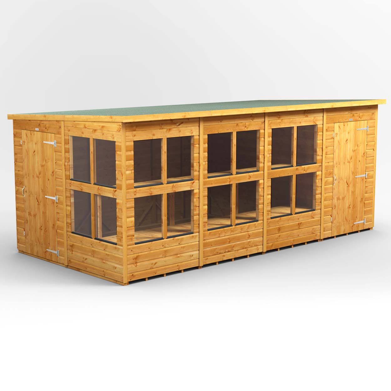 Powersheds Pent PottingShedComb 16ft x 8ft 4ft Str