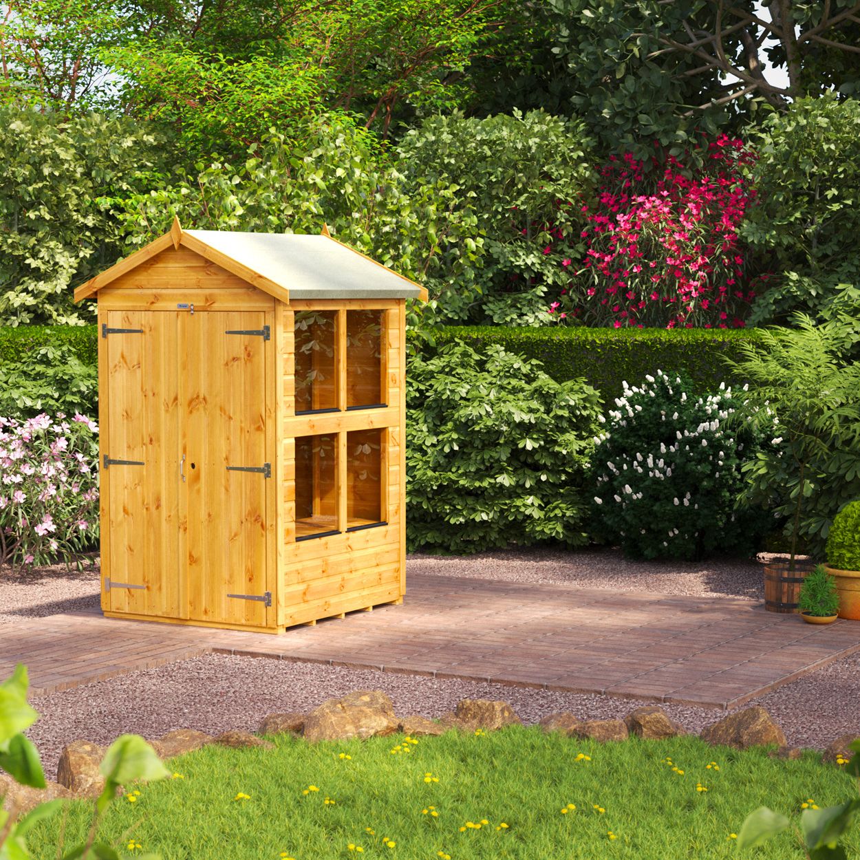 Powersheds Apex Potting Shed 4ft x 4ft DD