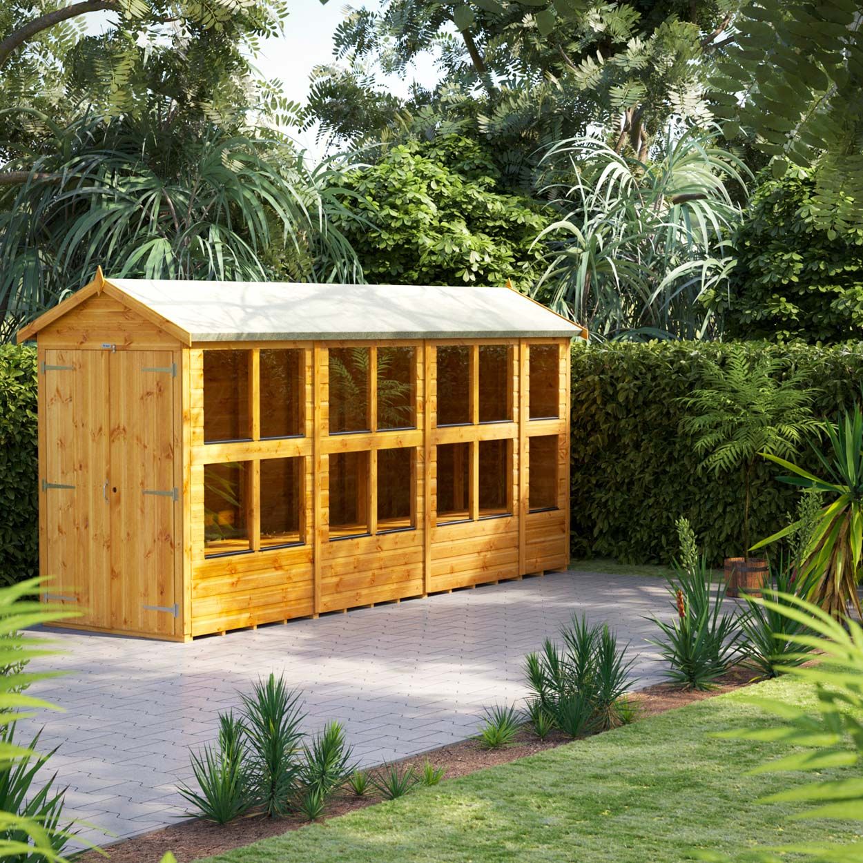 Powersheds Apex Potting Shed 14ft x 4ft DD