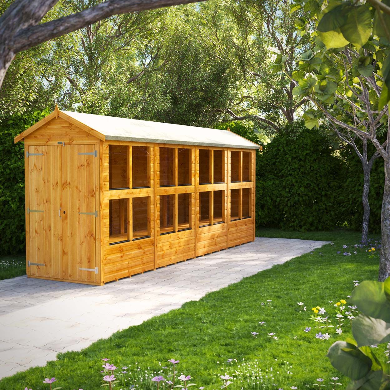 Powersheds Apex Potting Shed 16ft x 4ft DD