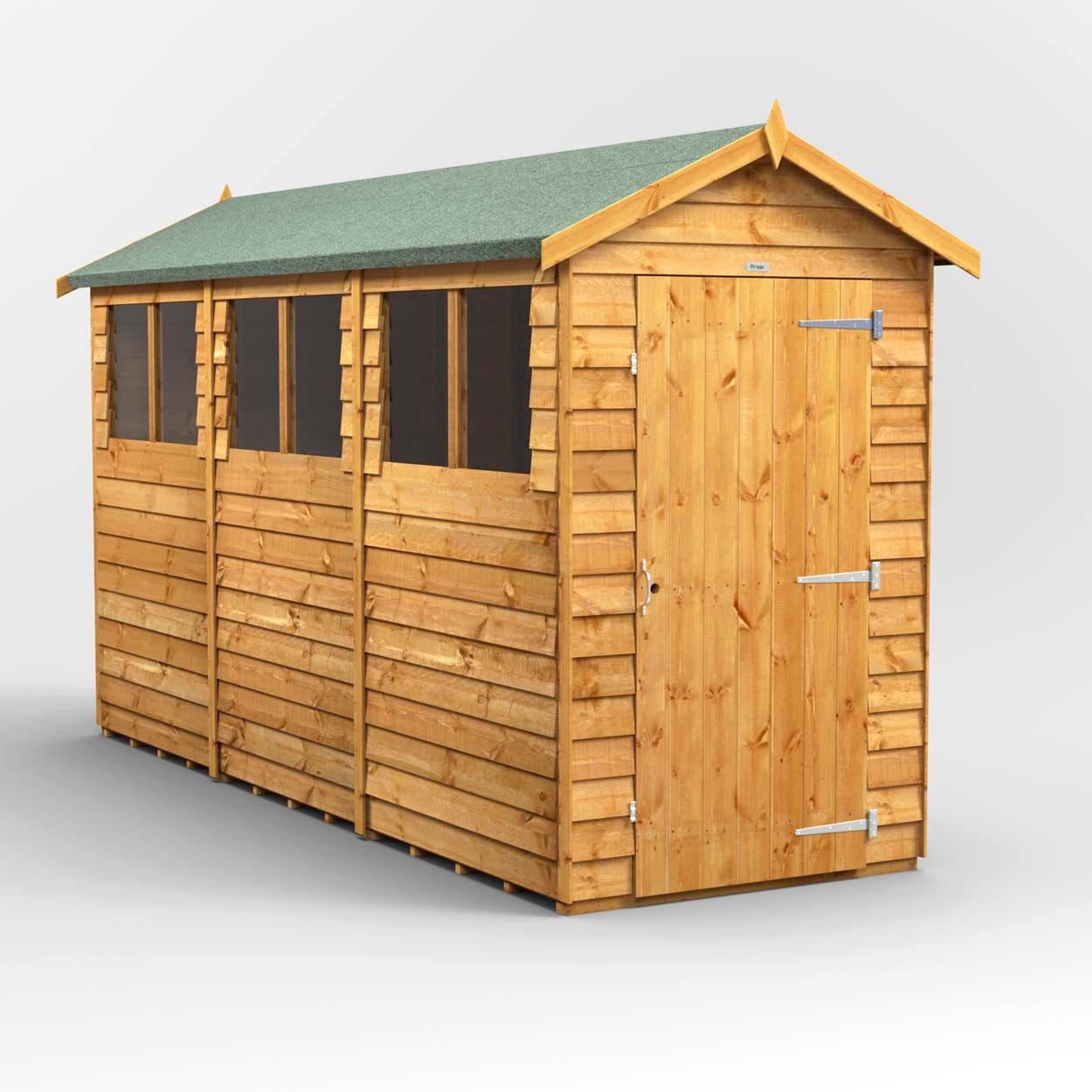 Powersheds Overlap Apex Garden Shed 12ft x 4ft