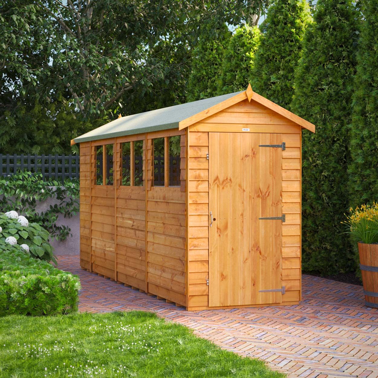 Powersheds Overlap Apex Garden Shed 14ft x 4ft