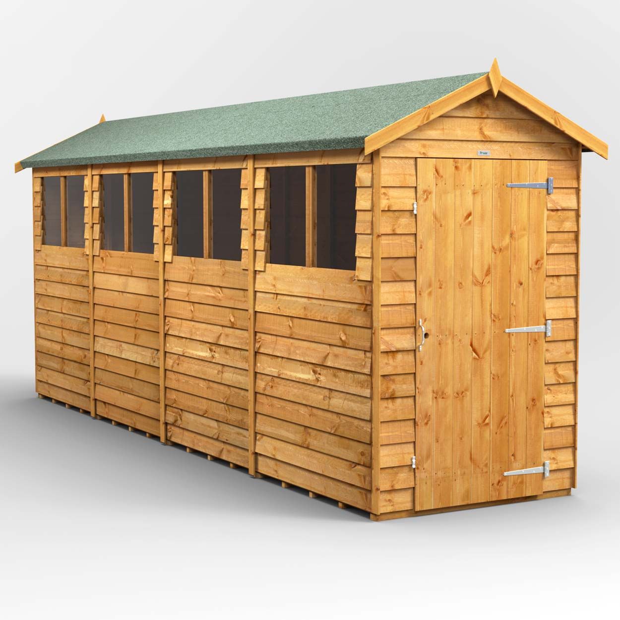 Powersheds Overlap Apex Garden Shed 16ft x 4ft