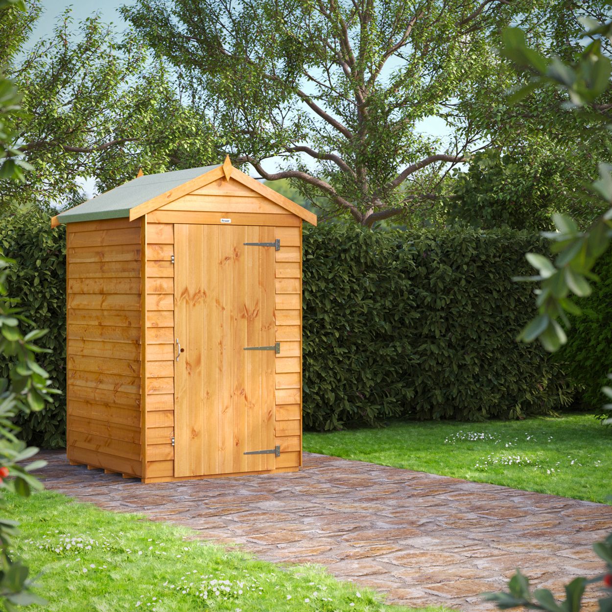 Powersheds Overlap Apex Gdn Shed 4ft x 4ft Wndless