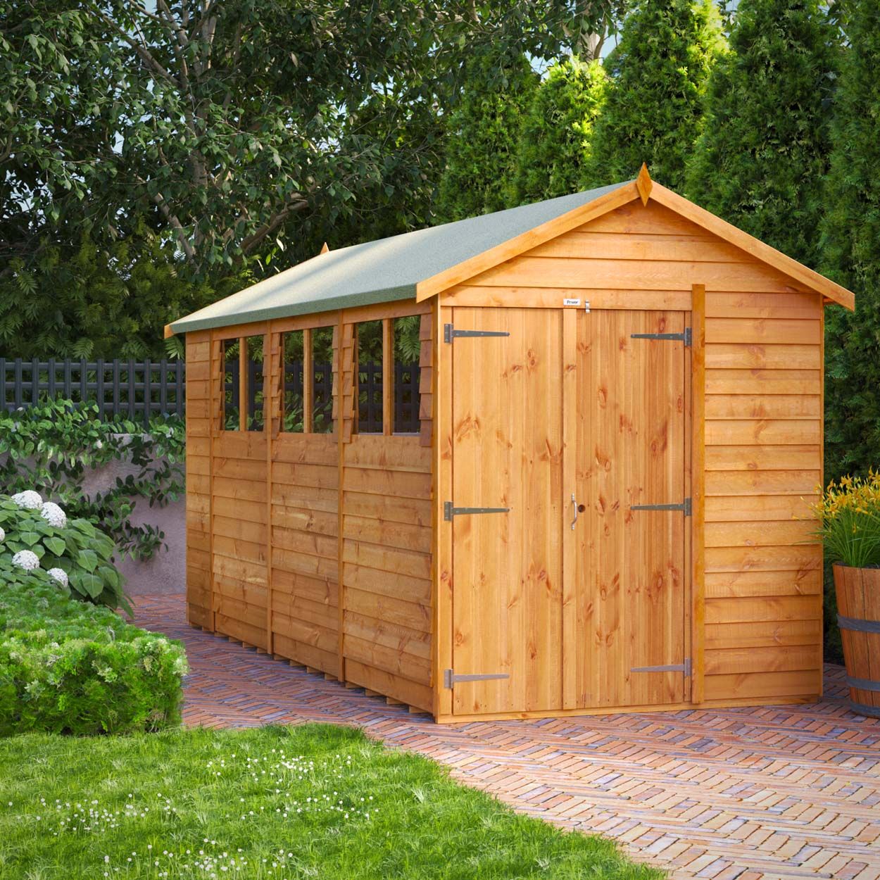 Powersheds Overlap Apex Garden Shed 14ft x 6ft DD