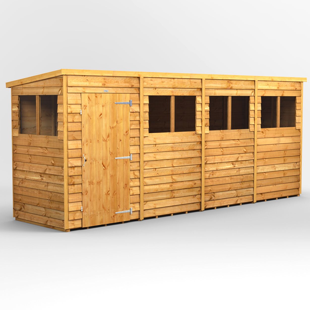 Powersheds Overlap Pent Garden Shed 16ft x 4ft