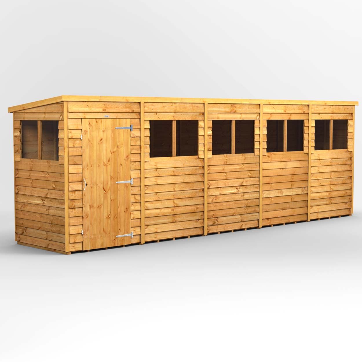 Powersheds Overlap Pent Garden Shed 20ft x 4ft