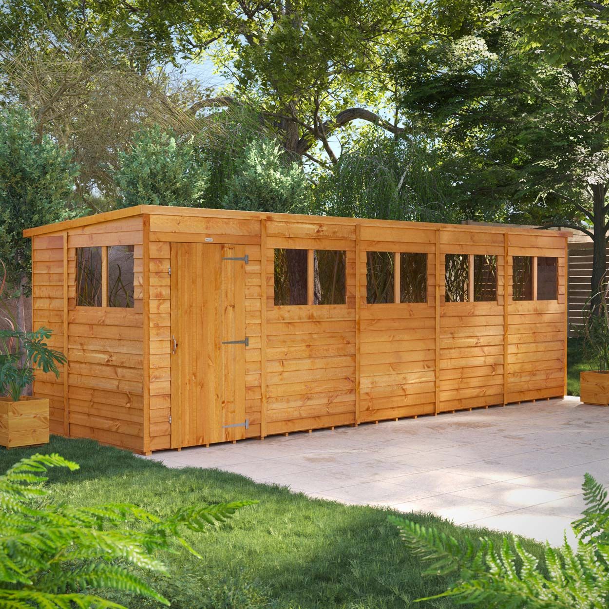 Powersheds Overlap Pent Garden Shed 20ft x 6ft