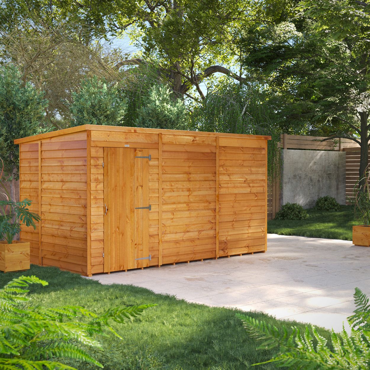 Powersheds Overlap Pent GdnShed 12ft x 6ft Wndless