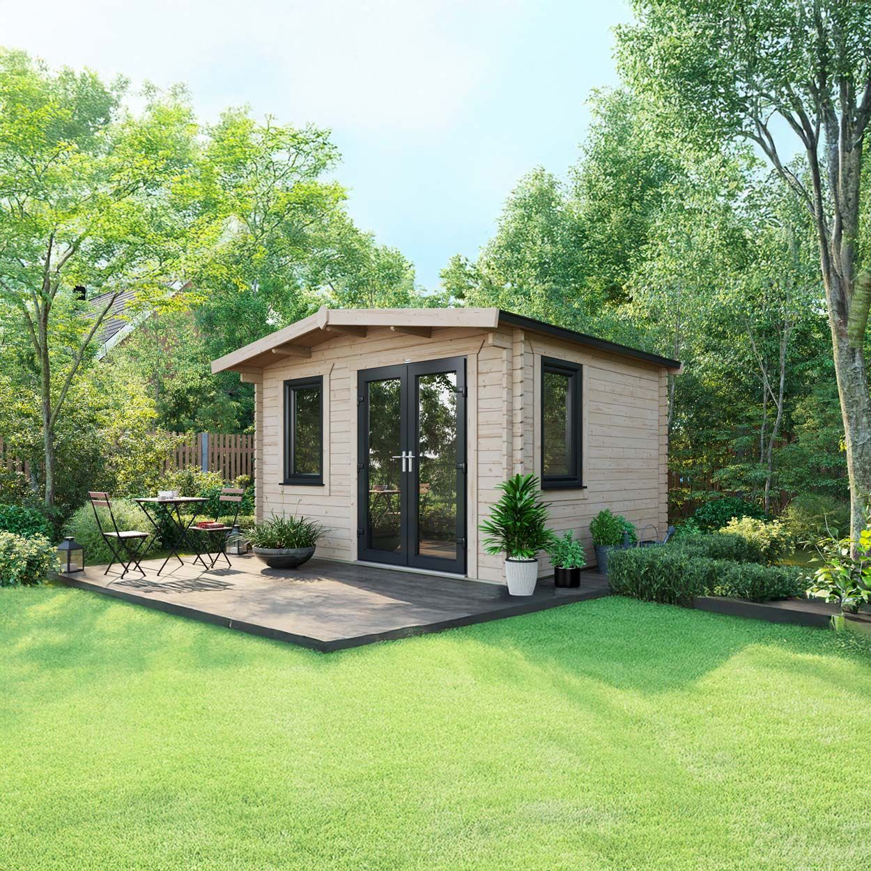 Powersheds Chalet LogCabin 10ft x12ft DoorsToRight