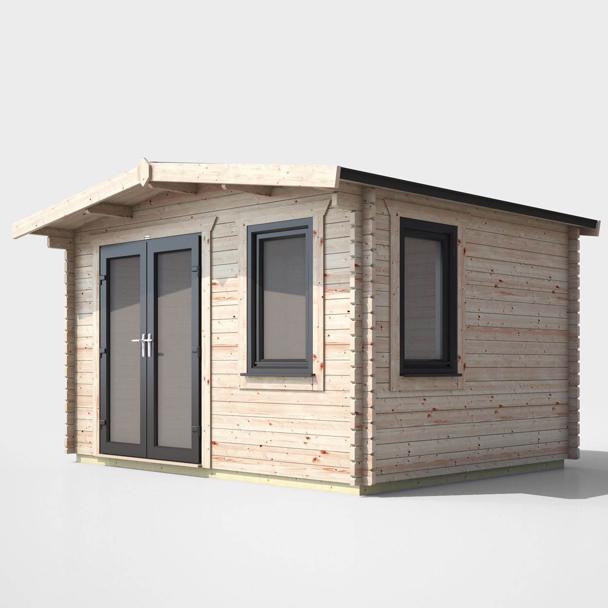 Powersheds Chalet LogCabin 10ft x 12ft DoorsToLeft