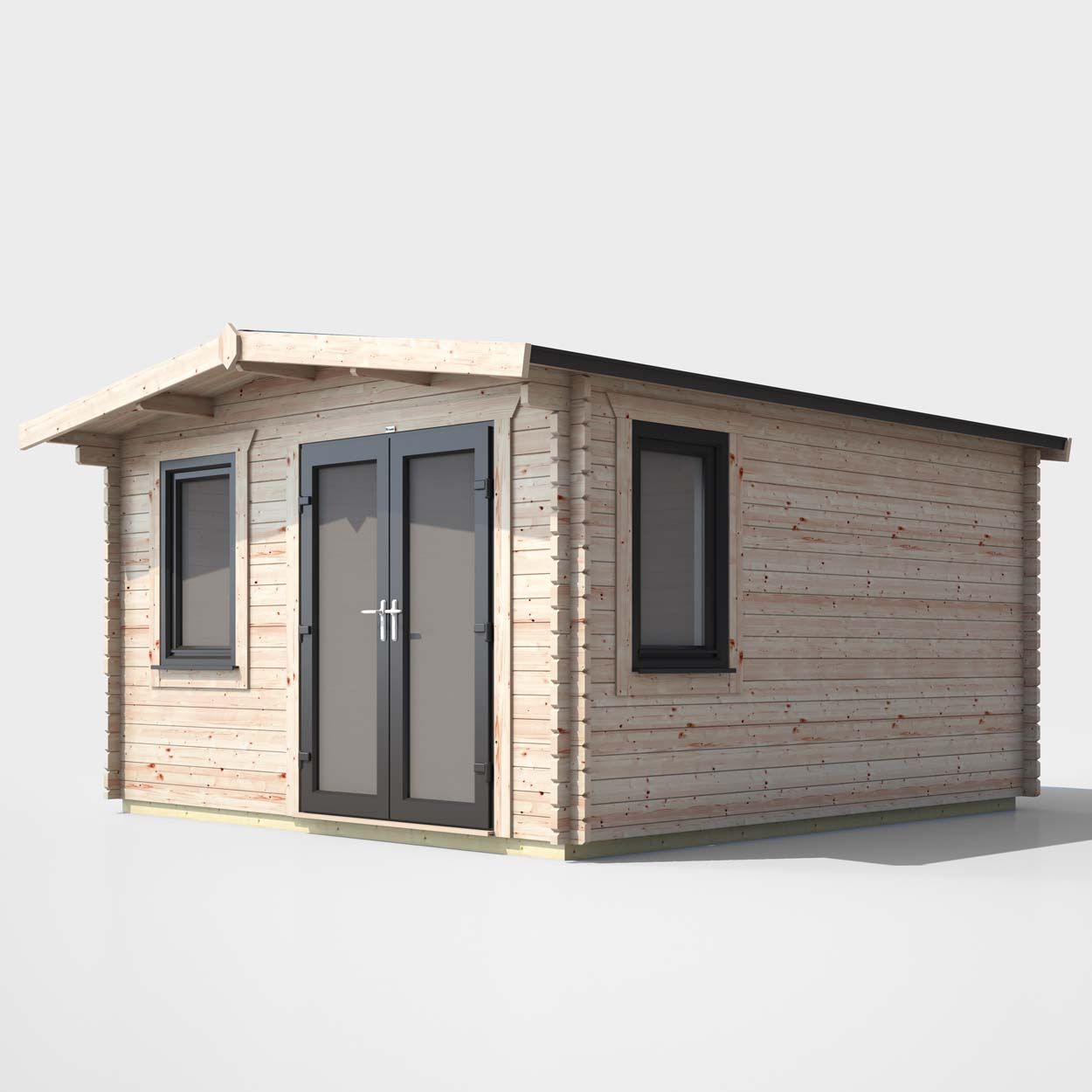 Powersheds Chalet LogCabin 14ft x 12ftDoorsToRight