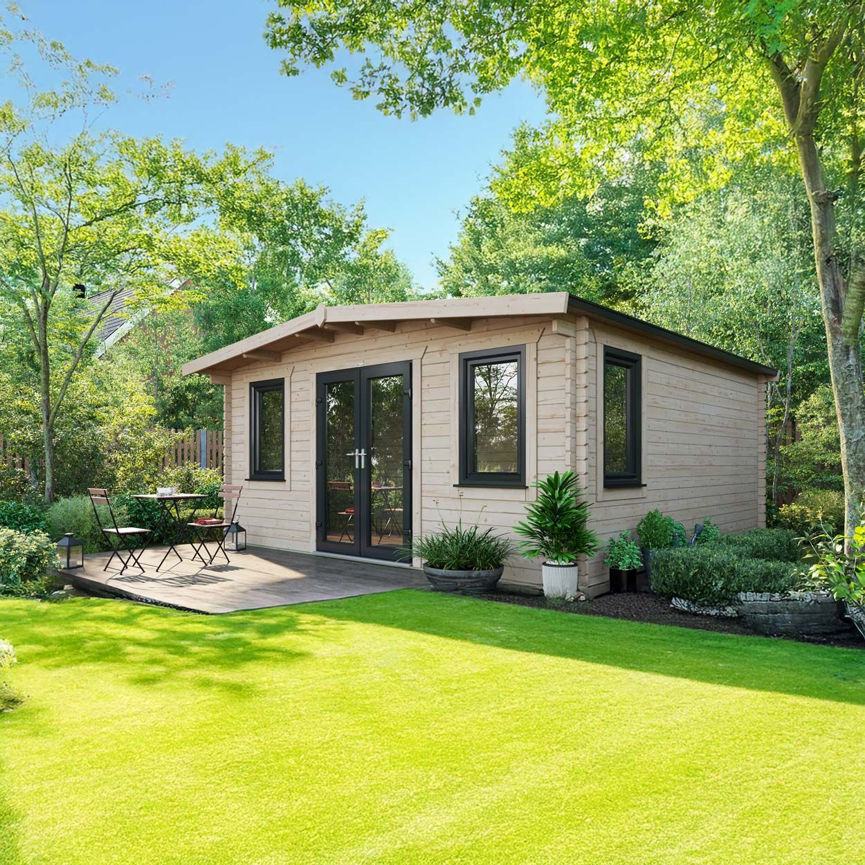 Powersheds Chalet LogCabin 16ft x 16ft DoorsCentrl