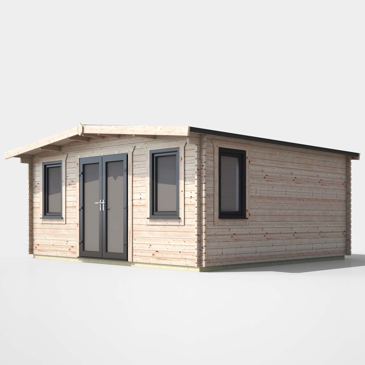 Powersheds Chalet LogCabin 16ft x 16ft DoorsCentrl