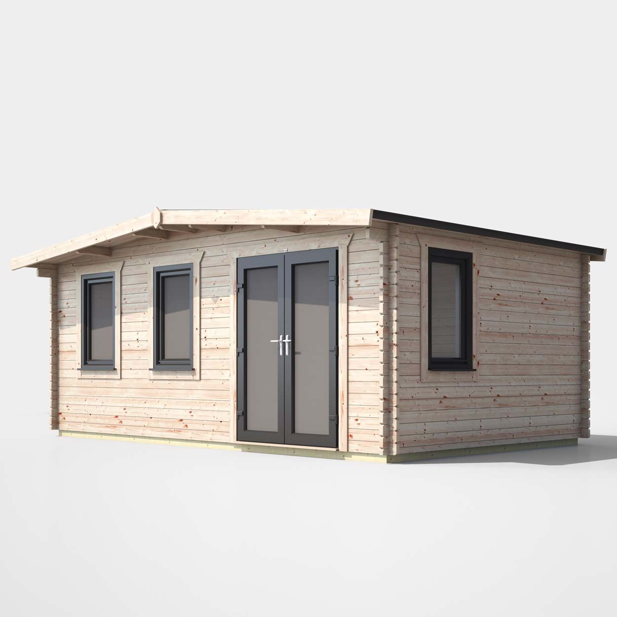 Powersheds Chalet LogCabin 12ft x 18ftDoorsToRight