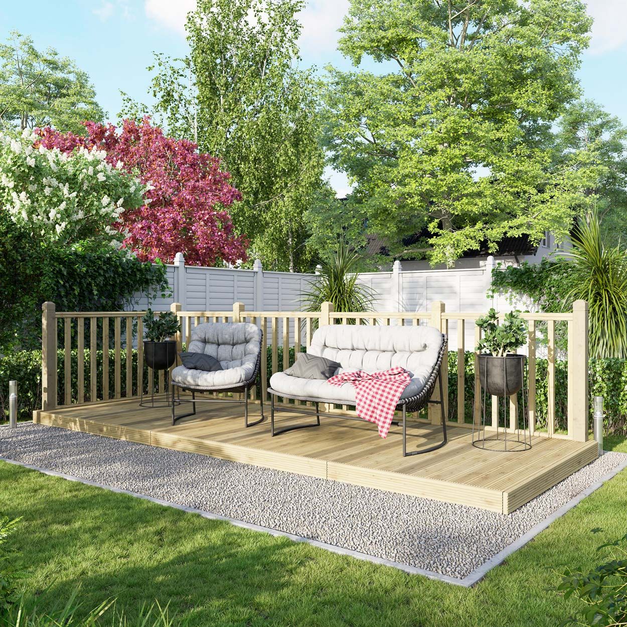 Powersheds Deck - 6ft x 16ft - Handrails on Two Sides