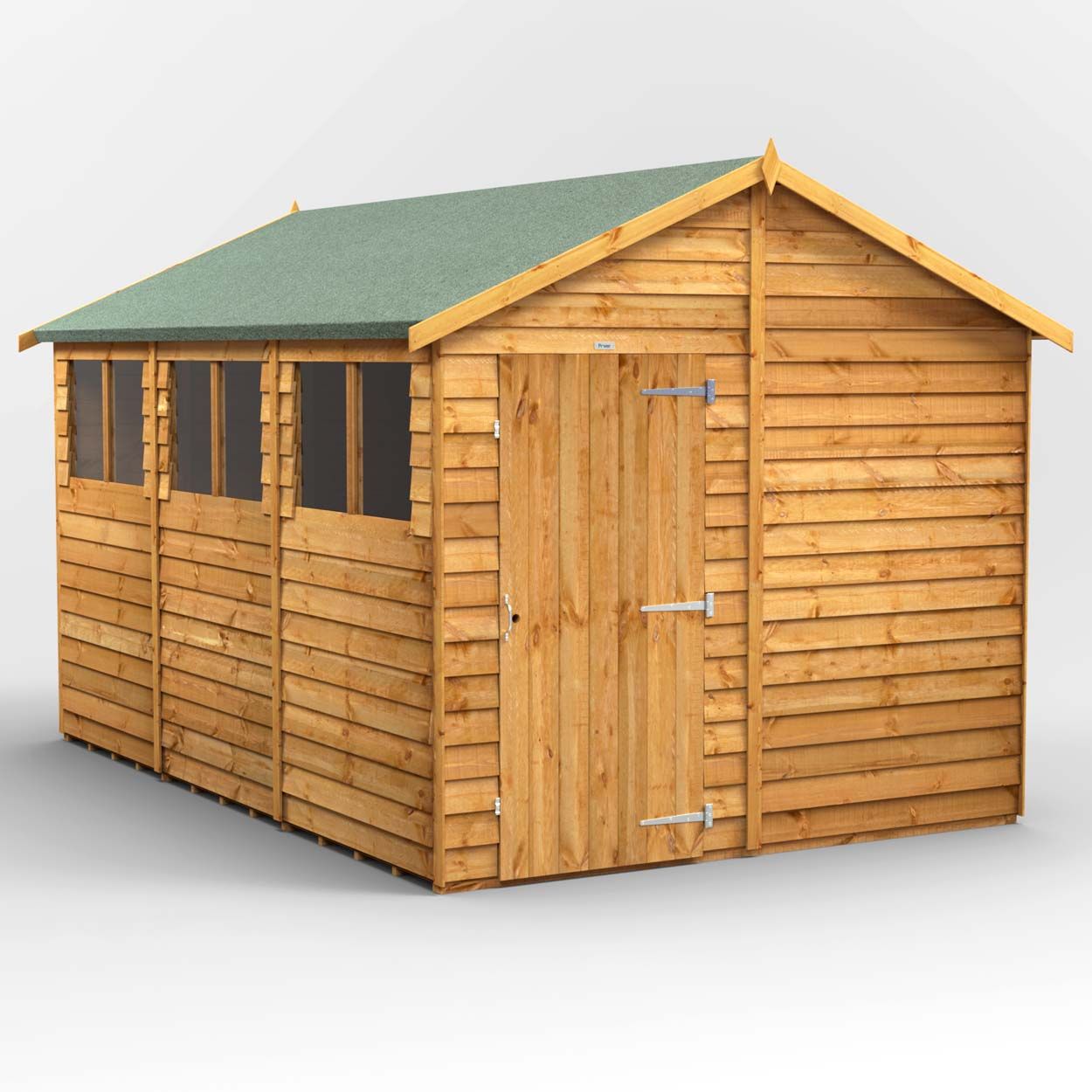 Powersheds Overlap Apex Garden Shed - 12ft x 8ft