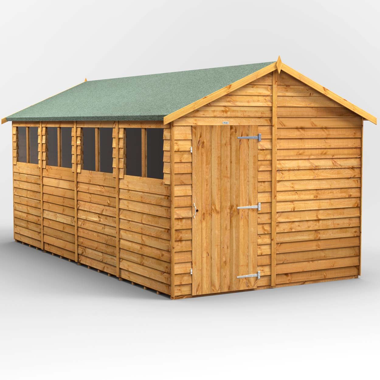 Powersheds Overlap Apex Garden Shed - 16ft x 8ft
