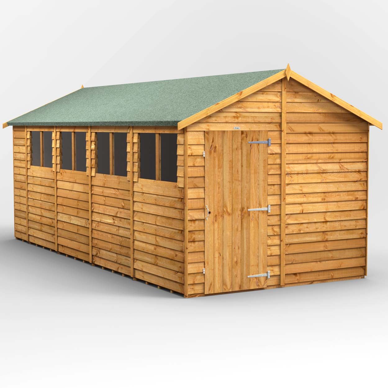 Powersheds Overlap Apex Garden Shed - 18ft x 8ft
