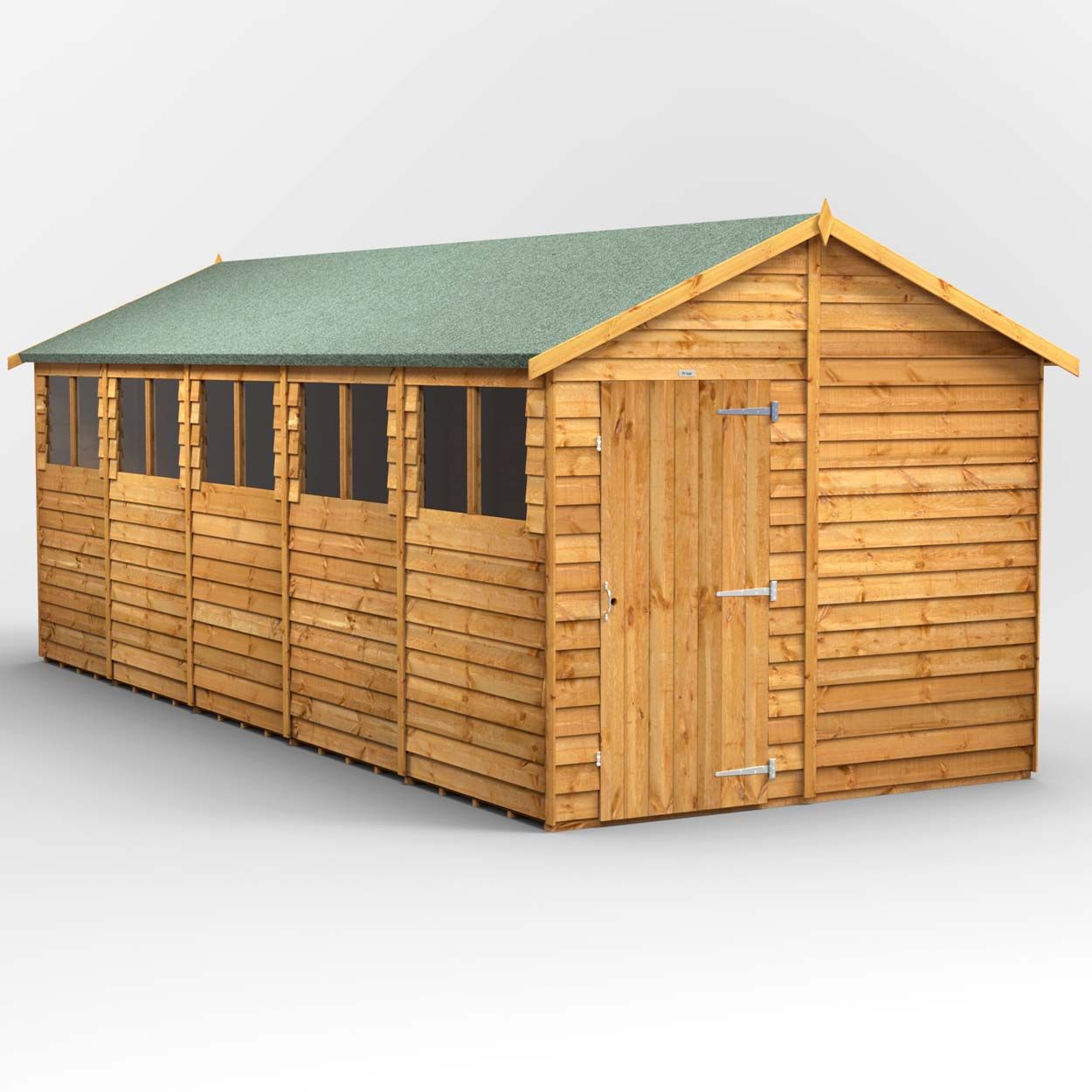 Powersheds Overlap Apex Garden Shed - 20ft x 8ft