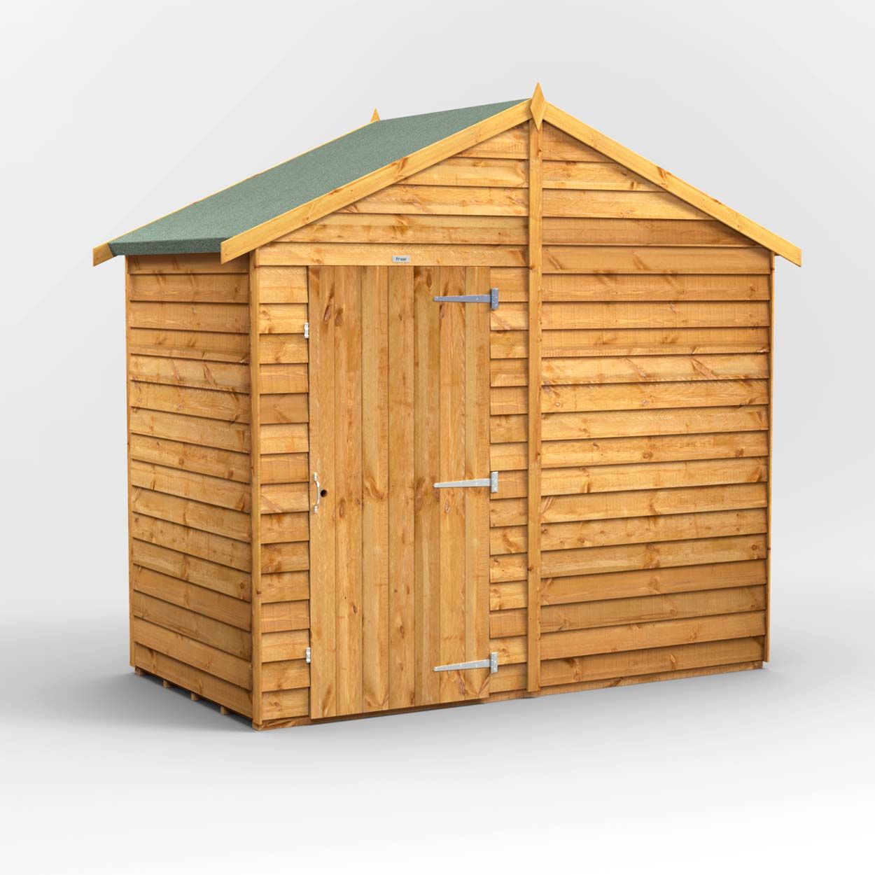 Powersheds Overlap Apex Garden Shed - 4ft x 8ft - Windowless