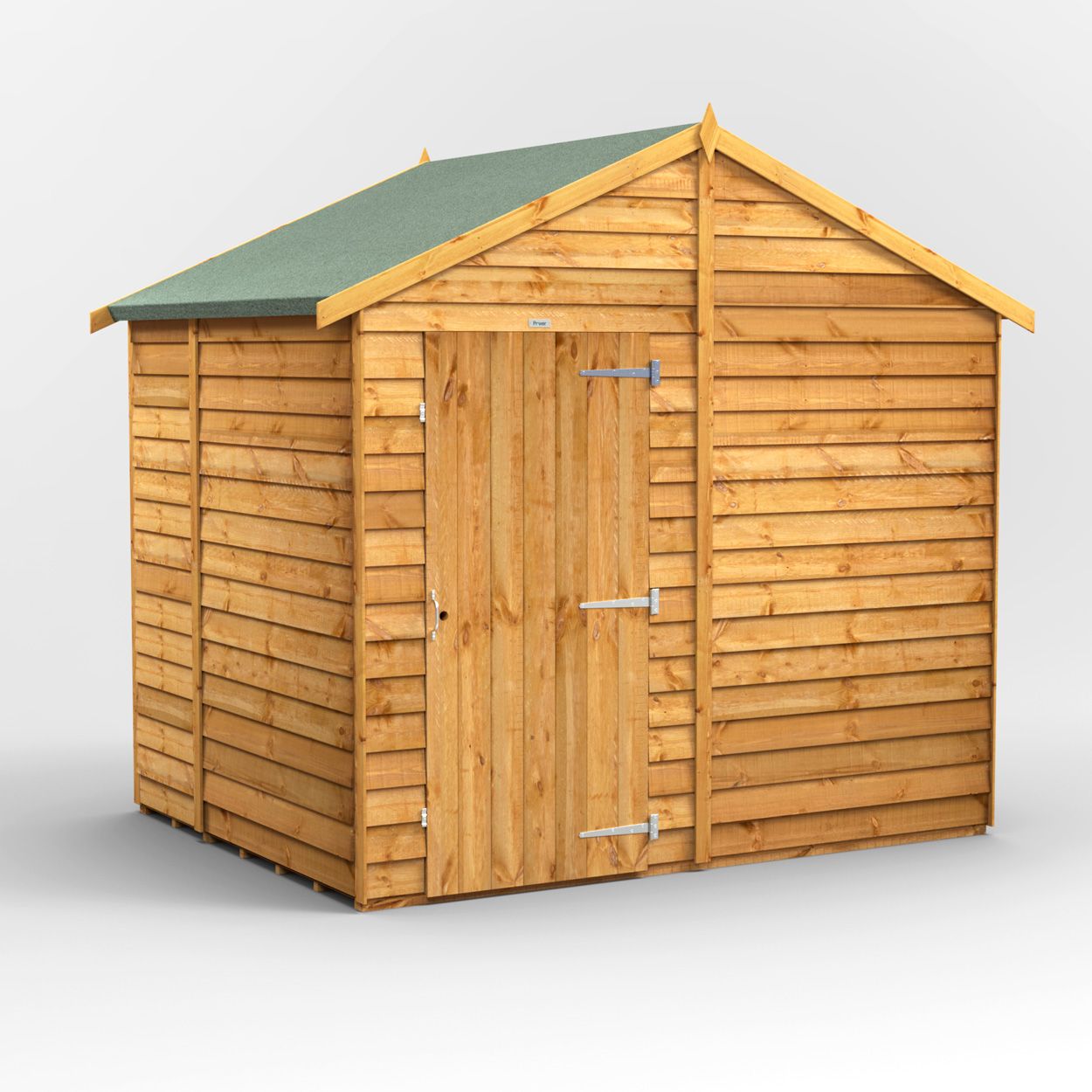 Powersheds Overlap Apex Garden Shed - 6ft x 8ft - Windowless