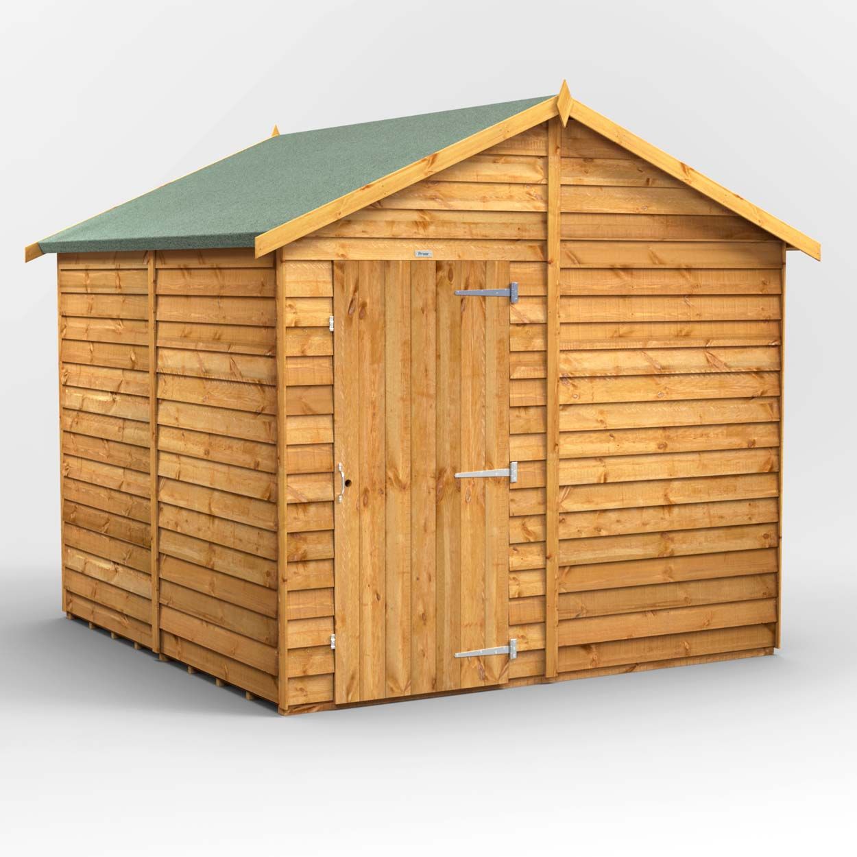 Powersheds Overlap Apex Garden Shed - 8ft x 8ft - Windowless