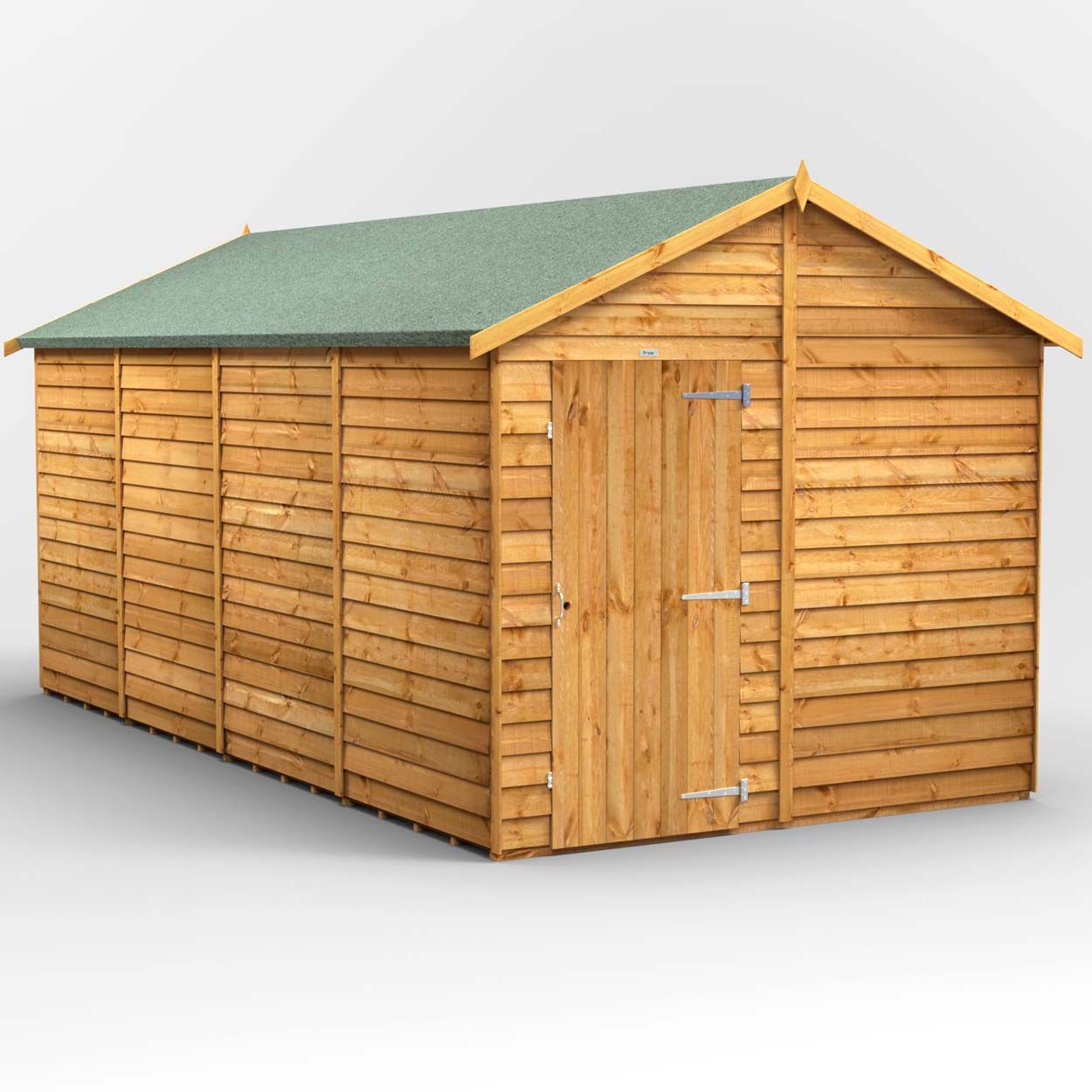Powersheds Overlap Apex Garden Shed - 16ft x 8ft - Windowless